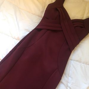 Wine/maroon red prom dress